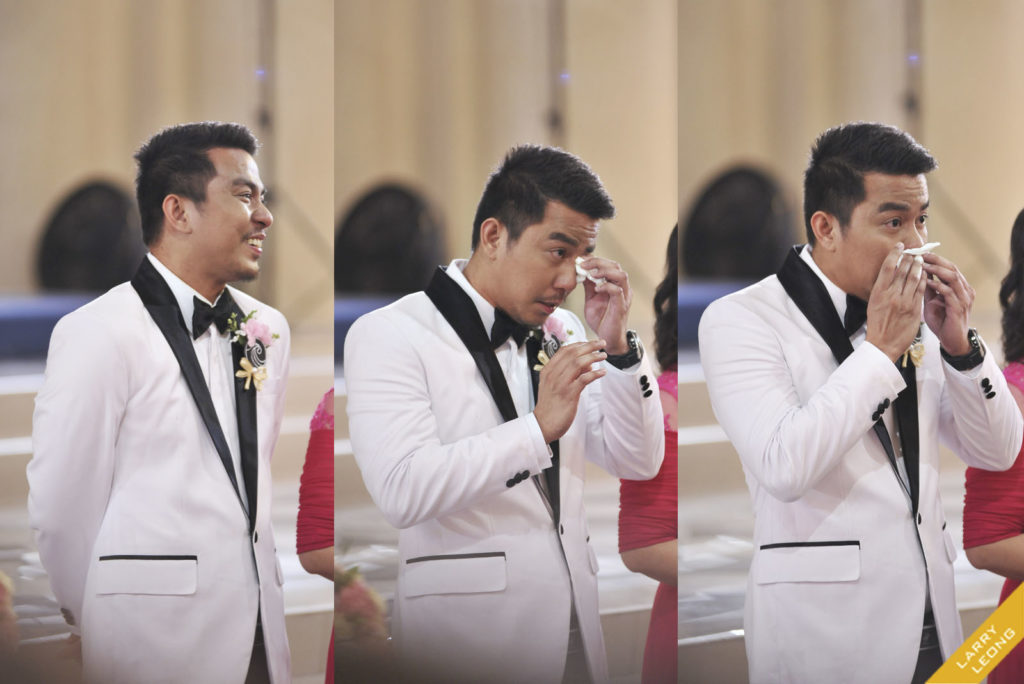 crying groom reaction
