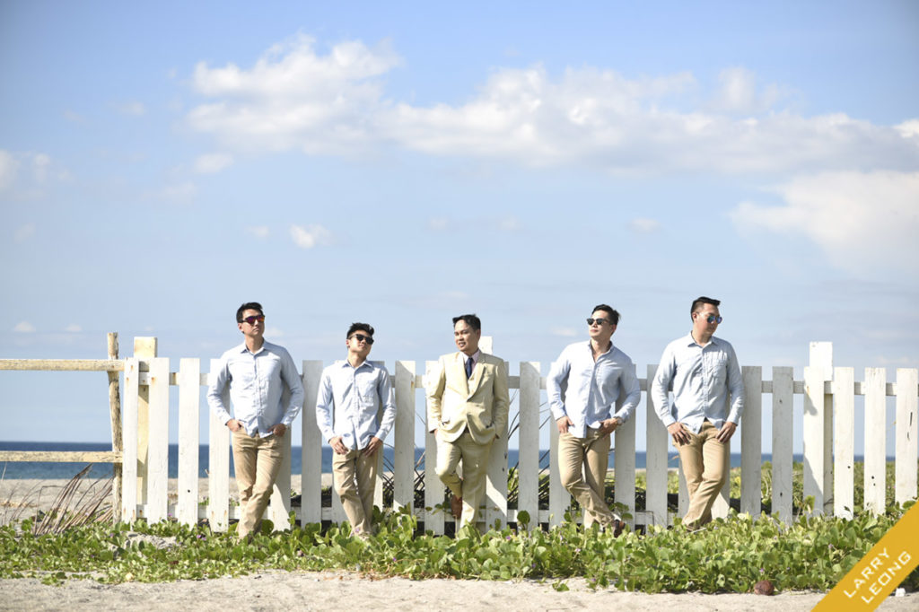 beach wedding groomsmen