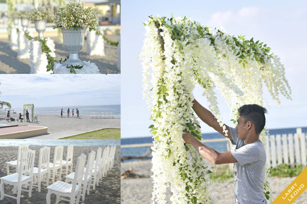 wedding beach flowers stylist