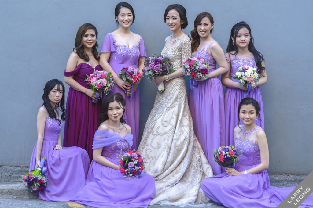 bridesmaids beautiful gowns