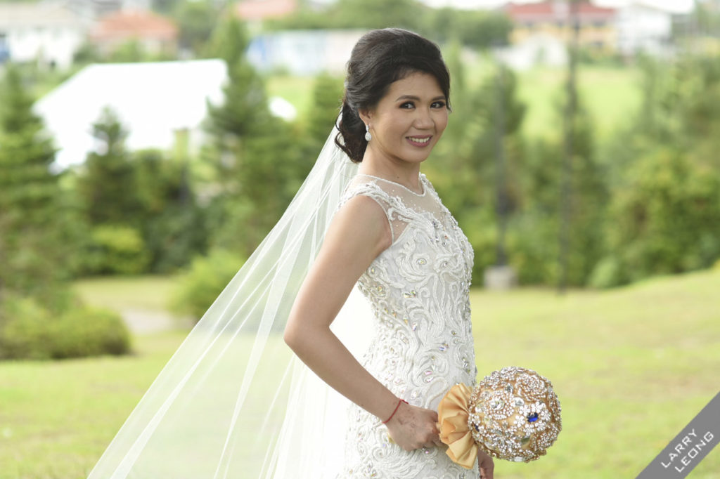 happy bride gown